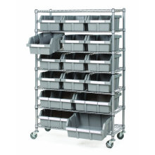 Metro Store Heavy Duty Industrial Chrome Metal Trolley- Load 800lbs / Shelf (HD214872A6CW)